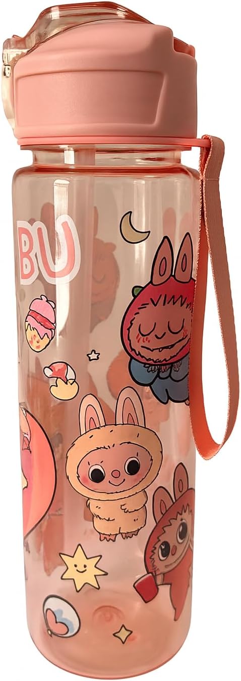 Labubu Straw Water Bottle , Baby Pink - Image 2