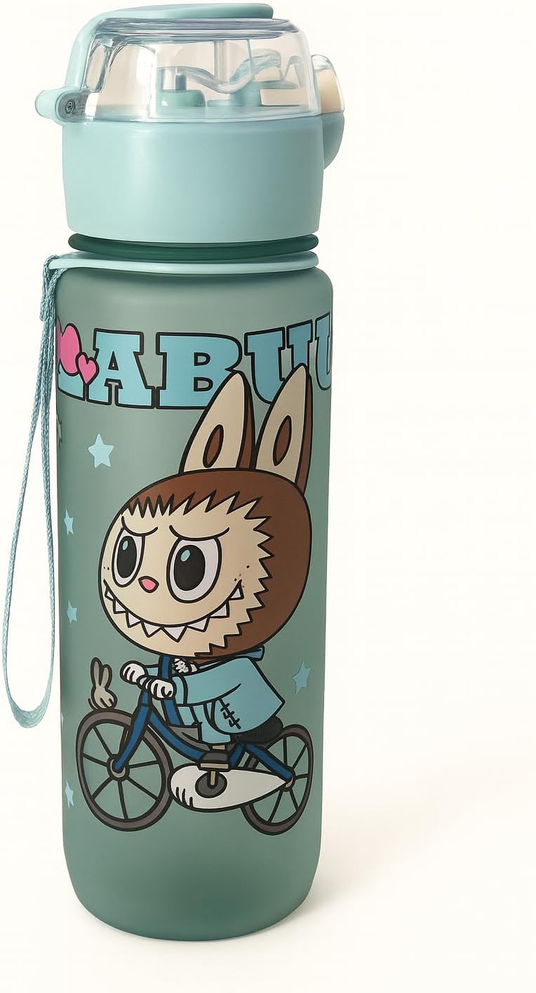Labubu Flip-Top Kids Water Bottle, Sage Green