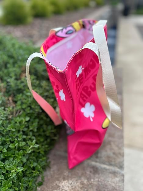 Large-Capacity Labubu Nylon Tote Bag with Straw Hat Print - Image 4