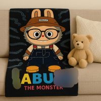 Labubu Monster Fleece Blanket Wavy Design