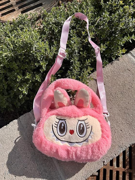 Kawaii Labubu Furry Crossbody Bag - Image 4