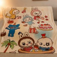 Labubu White Throw Blanket