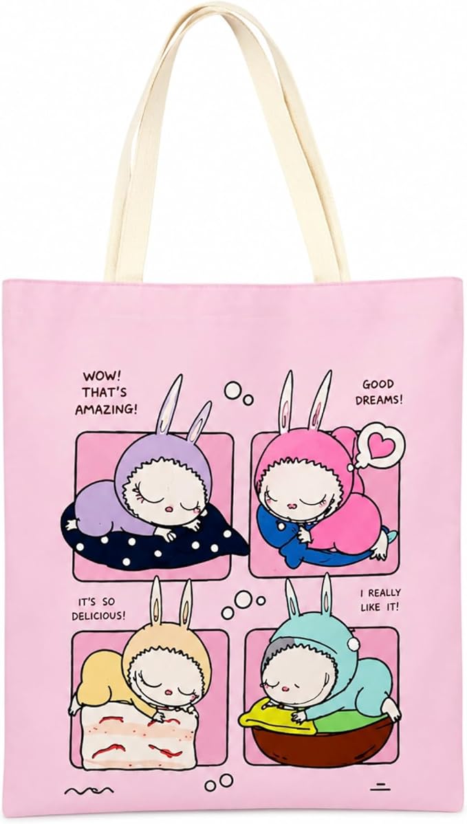 Labubu Cartoon Sleeping Tote Bag